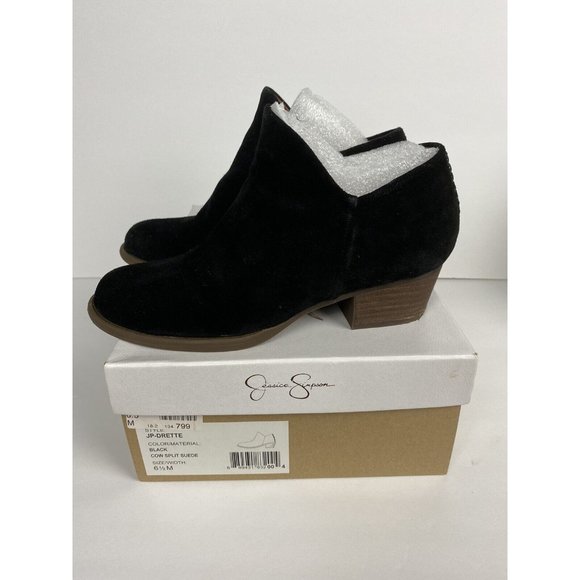 jessica simpson jp drette black cow split suede Sz 6.5M - Picture 2 of 9